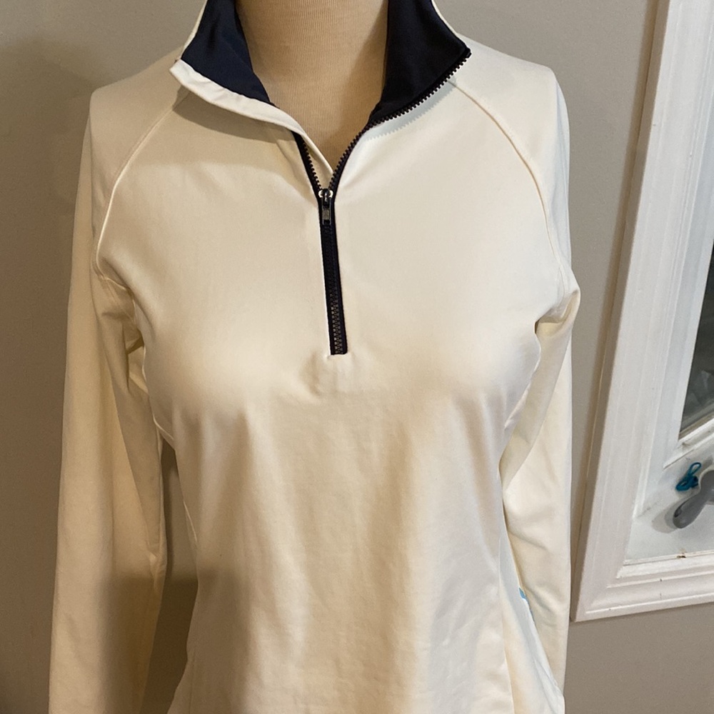 Scout Performance White Quarter-Zip Athletic Pullover 1/4 zip sun Shirt - Size M